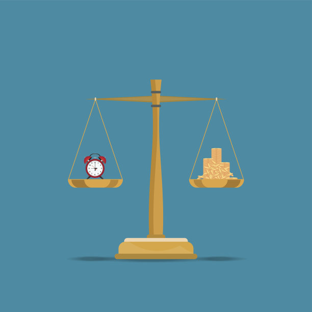 在天平上平衡时间和金钱图片下载