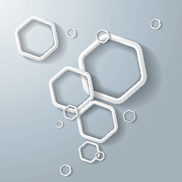 白色六角环气泡图片下载