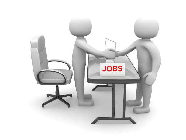 两个3d商人在一个办公室握手- JOBS图片下载