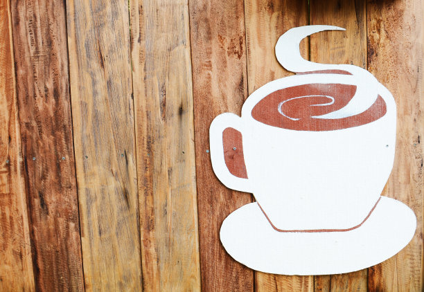 旧木头上的咖啡图案图片下载