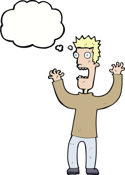 卡通人物用思想泡泡吓坏了人图片下载