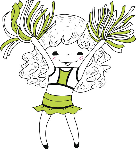 卡通啦啦队长图片下载