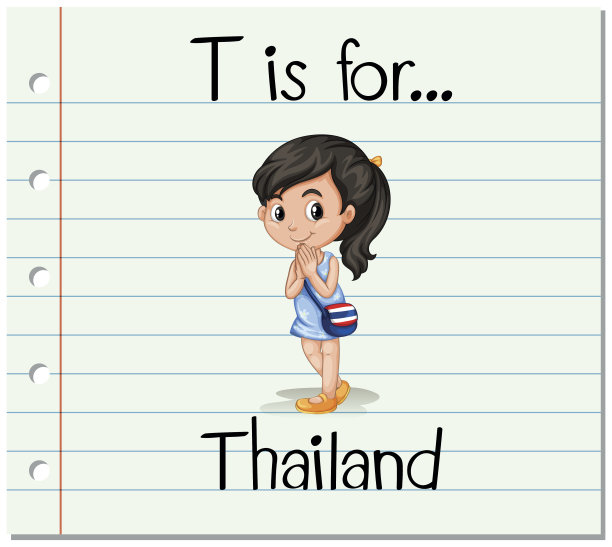 识字卡片上的字母T代表泰国图片下载
