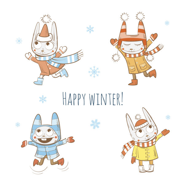 卡通兔子。图片下载