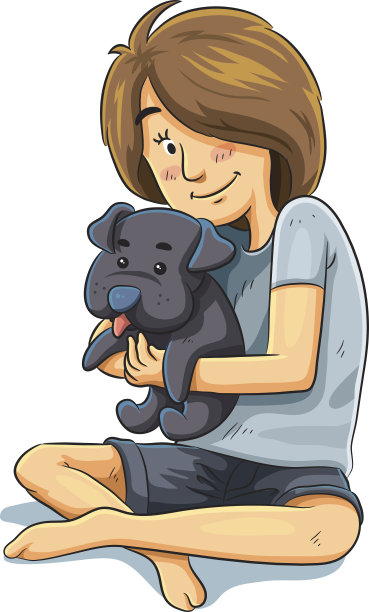 小狗的女孩图片下载