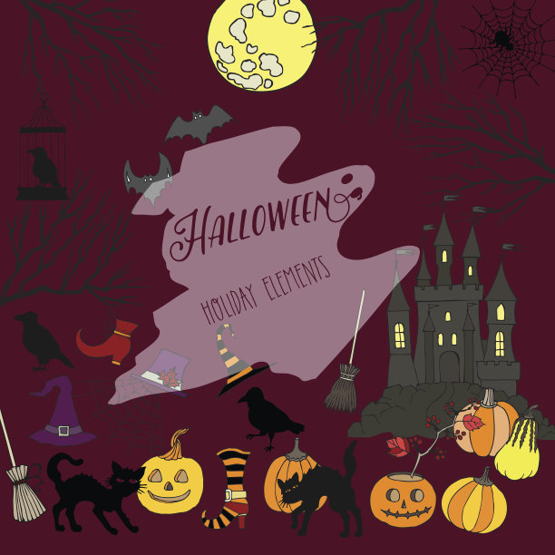 万圣节的装饰品图片下载