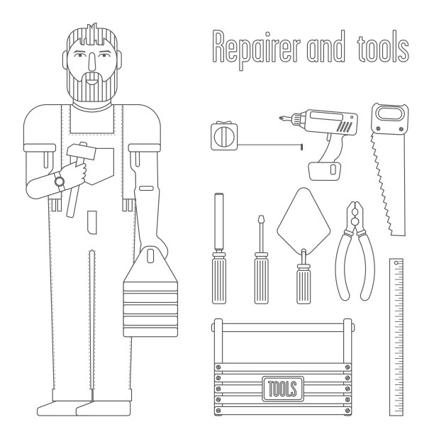 修理工和工具图片下载