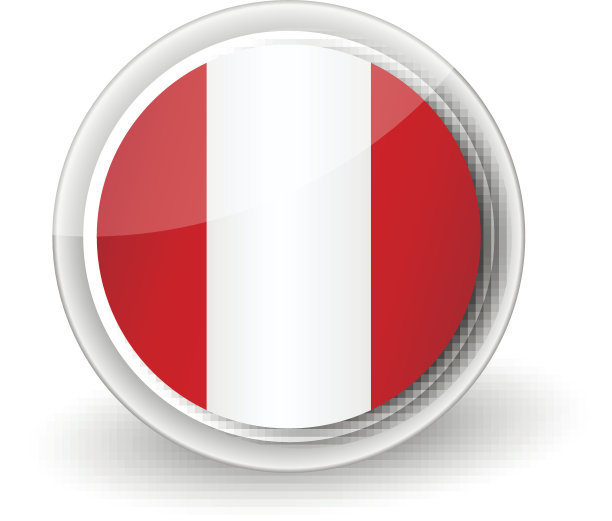 矢量圆形旗帜按钮秘鲁图标图片下载