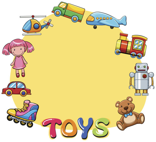 边框设计与许多玩具图片下载