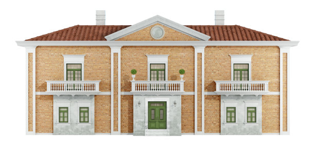 有古老砖墙的古老别墅图片下载