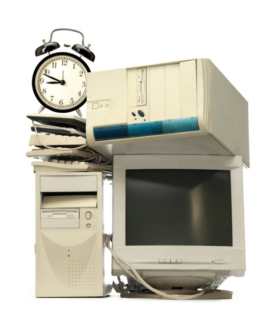 一堆电脑和闹钟图片下载