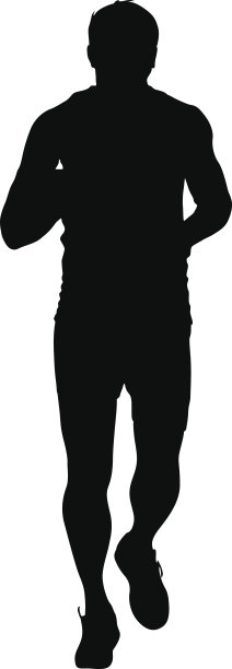 剪影。短跑运动员，男人。矢量图图片下载