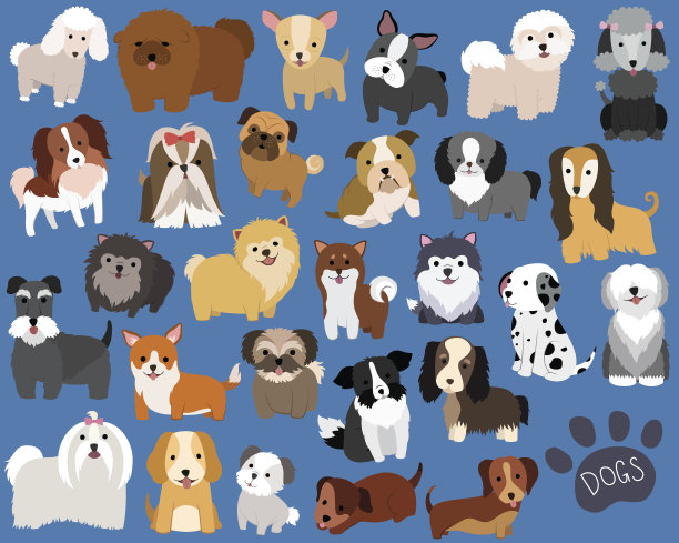 狗和小狗向量集图片下载