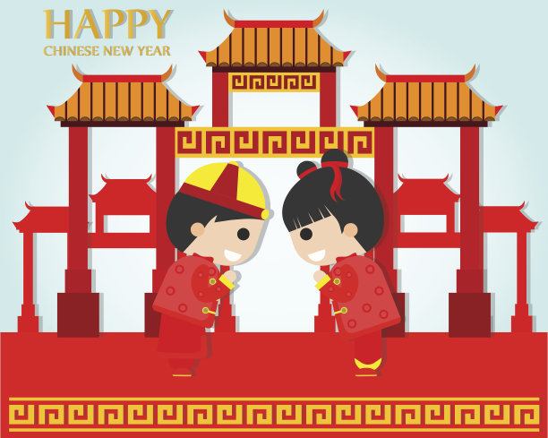 中国新年快乐，中国儿童图片下载