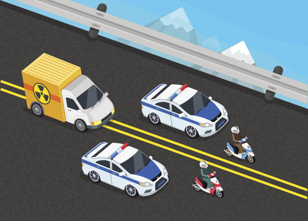 警察车队的汽车重要有毒负载图片下载