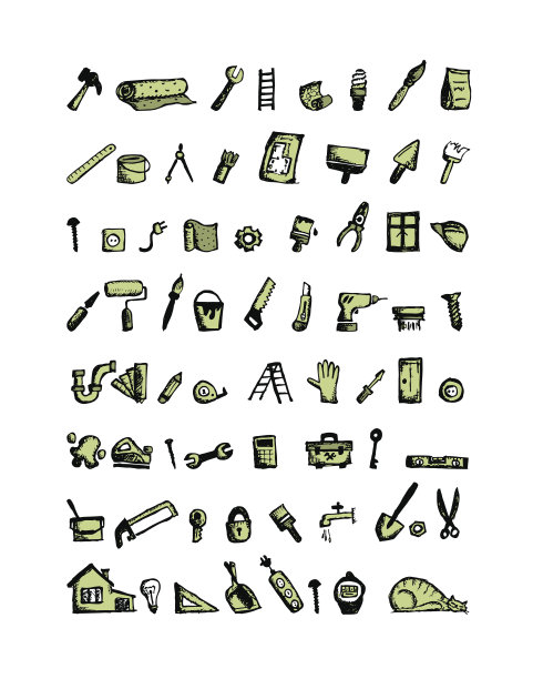 修复家居图标，为您的设计草图图片下载