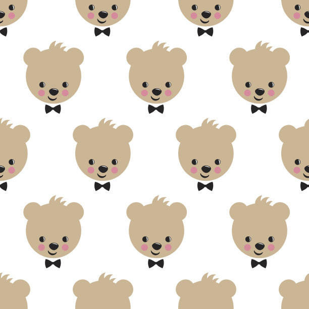 快乐玩具熊无缝图案。图片下载