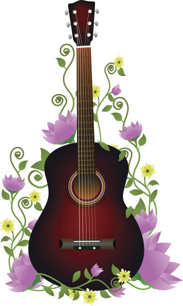 原声吉他花花背景图片下载