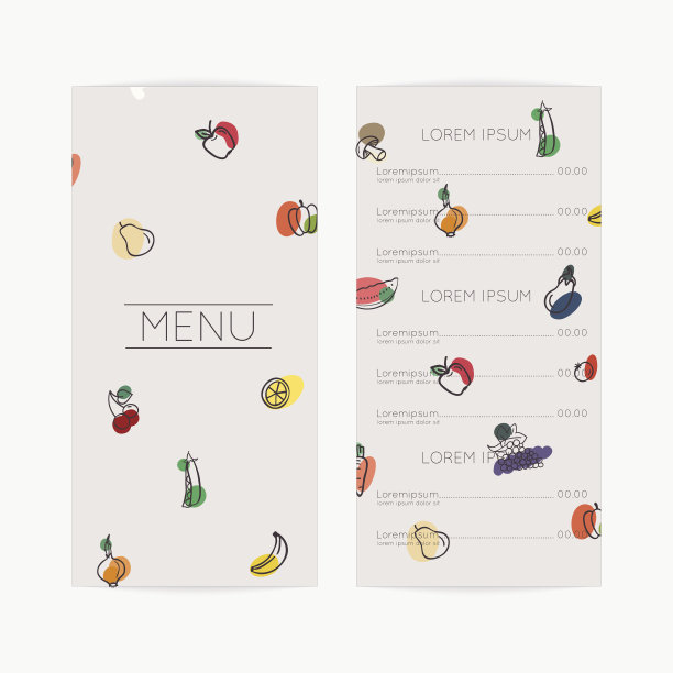 餐厅菜单。平面设计图片下载