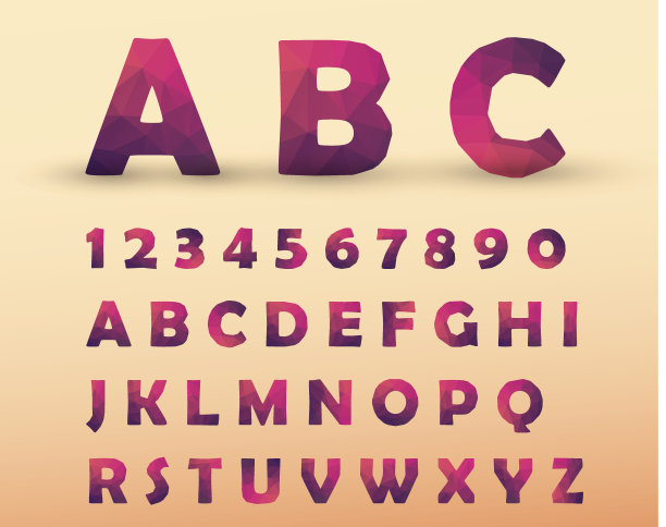 低聚彩色字母。图片下载