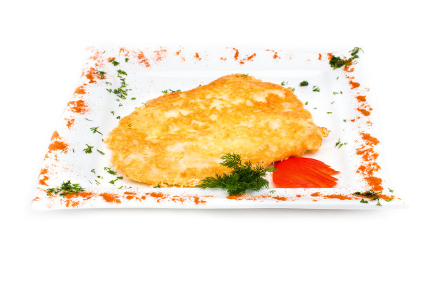 鸡肉派孤立在白色图片下载