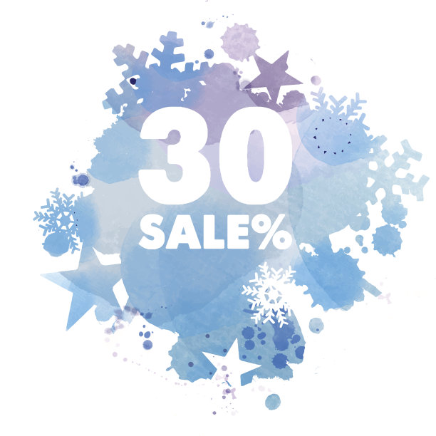 冬季销售。水彩向量背景图片下载