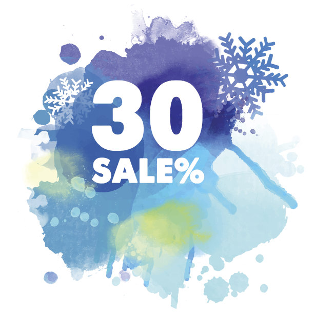 冬季销售。水彩向量背景图片下载