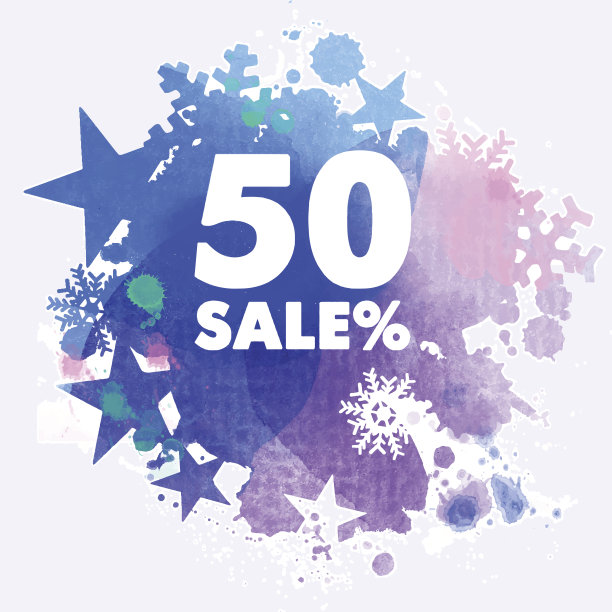 冬季销售。水彩向量背景图片下载