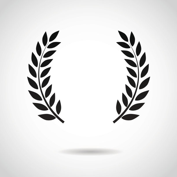 月桂图标孤立在白色背景。素材图片
