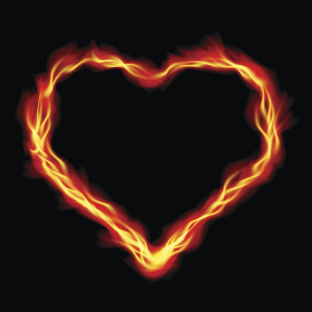 火中的心，抽象的背景图片下载