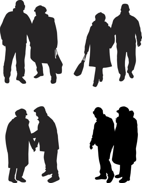 人们的剪影。图片下载