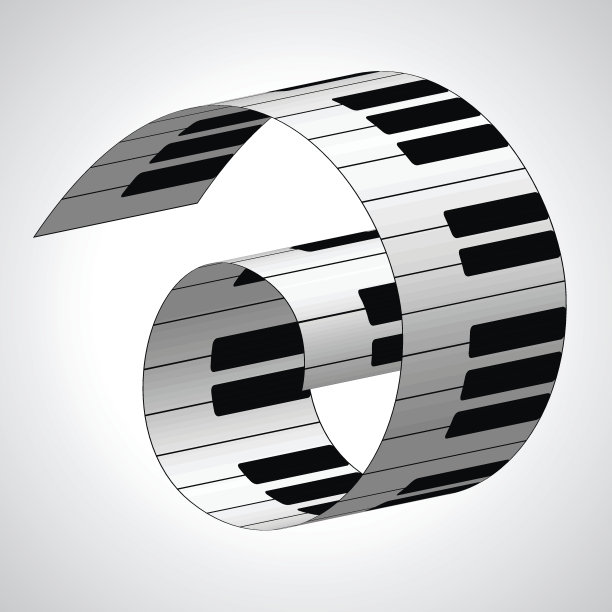 钢琴琴键，矢量背景图片下载