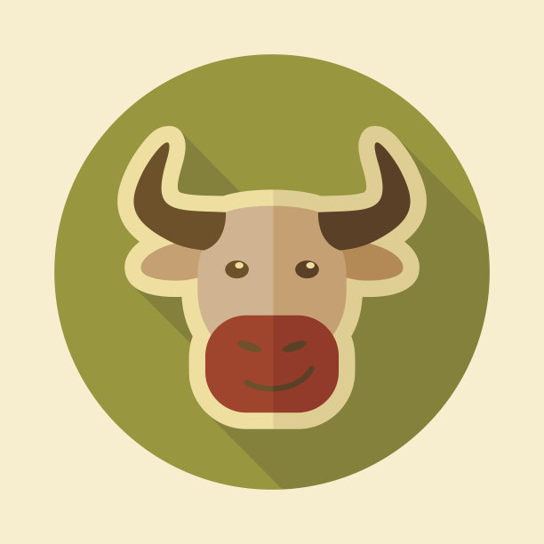 牛平图标。动物头部矢量图图片下载