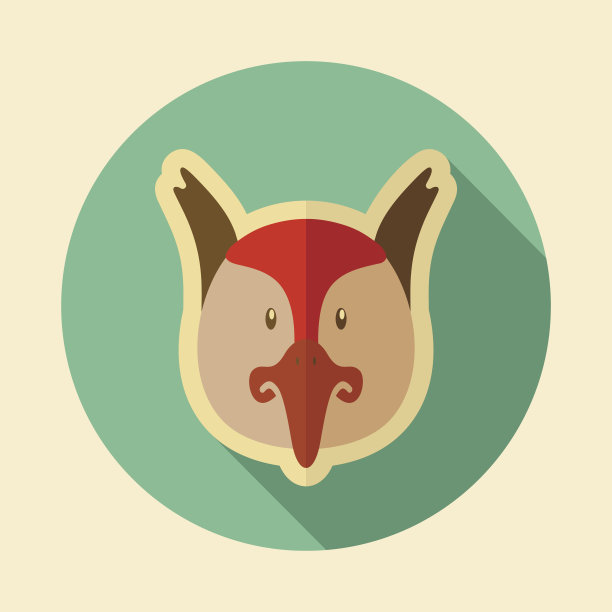 野鸡平图标。动物头向量图片下载