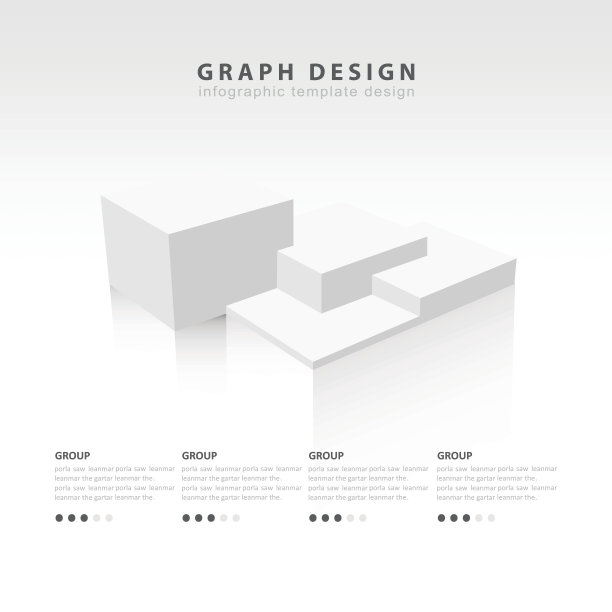 白色矩形和立方体信息图模板图片下载