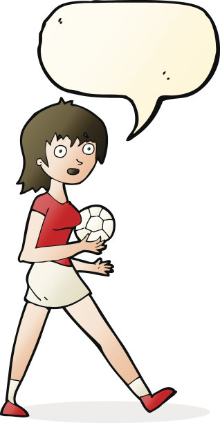 卡通足球女孩说话泡泡图片下载