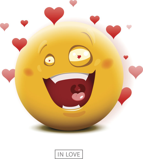 表情符号在爱向量插图图片下载
