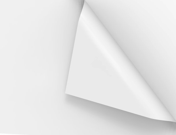 带有页卷和阴影的空白纸图片下载
