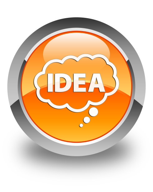 创意泡泡图标光滑的橙色圆形按钮图片下载