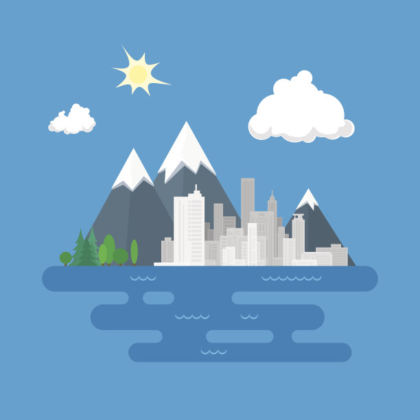 城市对山图片下载