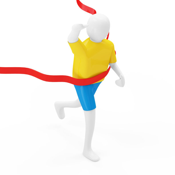 3d男人在比赛中获胜图片下载