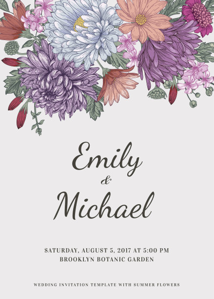 用鲜花的邀请。图片下载