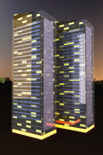 夜晚的摩天大楼图片下载