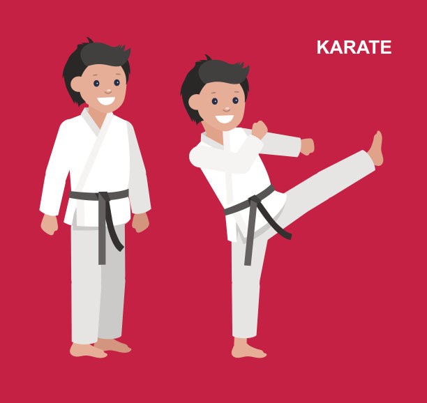 卡通小孩穿和服，武术图片下载