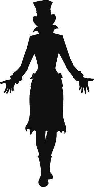 帽子的女人轮廓图片下载