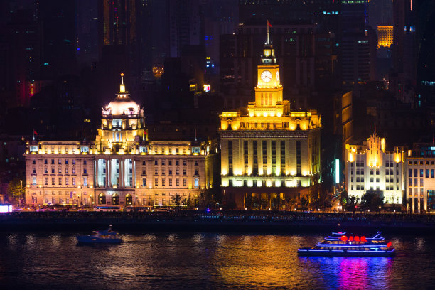 上海外滩堤岸鸟瞰图图片下载