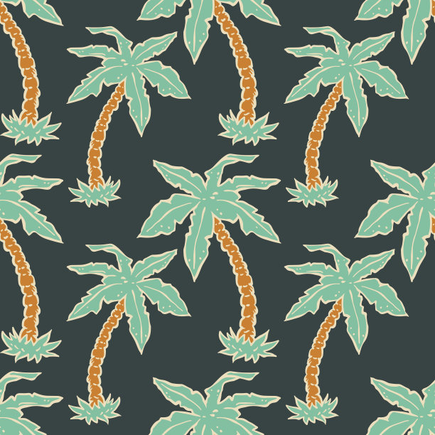 无缝图案与棕榈树图片下载
