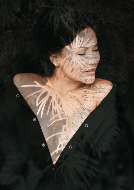 双重曝光的肖像图片下载