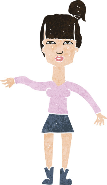 卡通女人做出轻蔑的手势图片下载