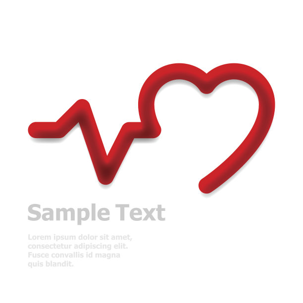 健康的图标与心脏和脉搏图片下载